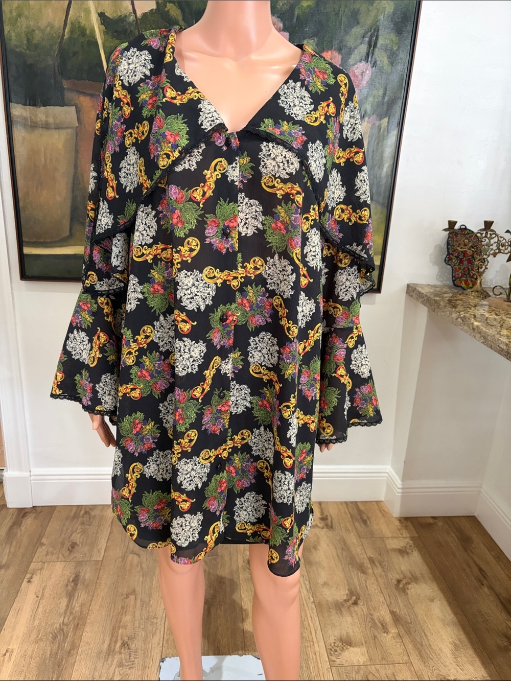 Vintage Natori II floral loungewear/daywear